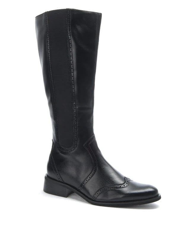 Chaussures femme Dazawa: Botte élastique au mollet noire