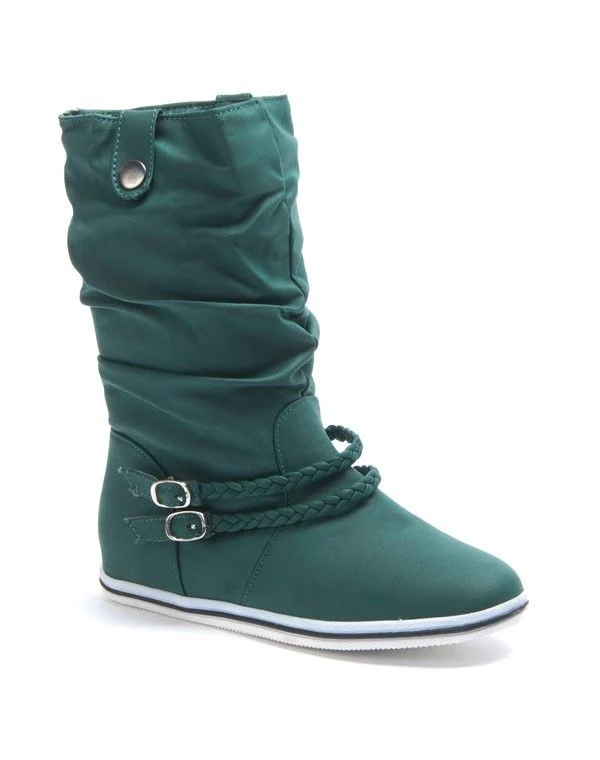 Chaussure femme Metalika: Botte style Basket vert