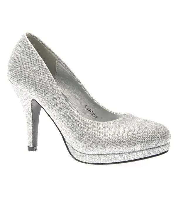 Chaussure femme Style Shoes: Escarpin pailleté argent