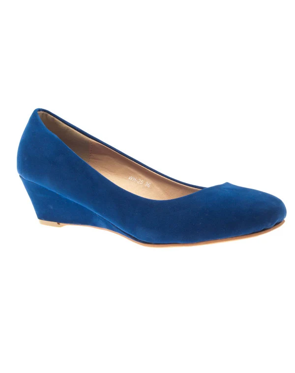 Chaussures femme Style Shoes: escarpins compensés bleu