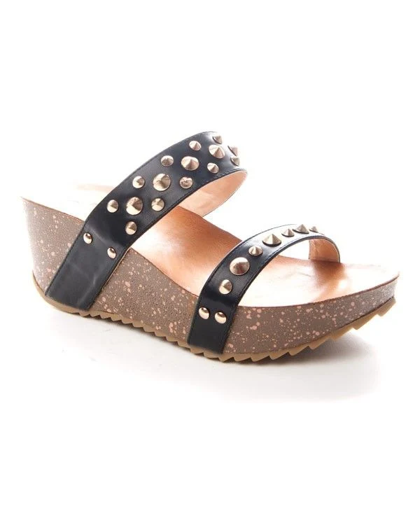 Chaussures femme Sinly: Sabot clouté noir