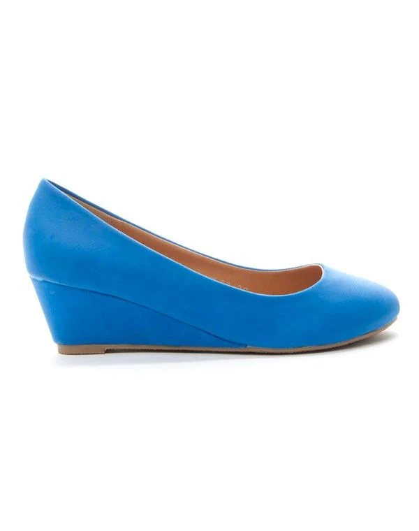 Chaussures femme Style Shoes: Escarpins compensés bleu