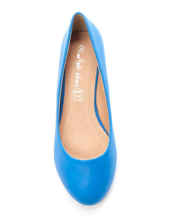 Chaussures femme Style Shoes: Escarpins compensés bleu