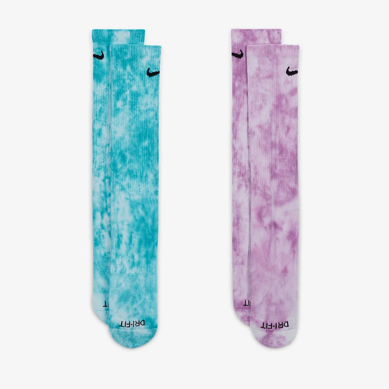 Chaussettes Nike Everyday Plus Cushioned Tie-Dye Mi-Mollet (2 Paires)