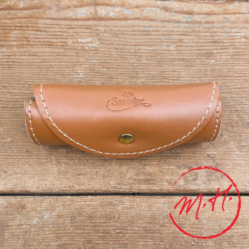 Gant lustreur en cuir de veau et laine