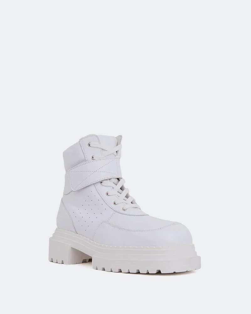 Peline White Leather
