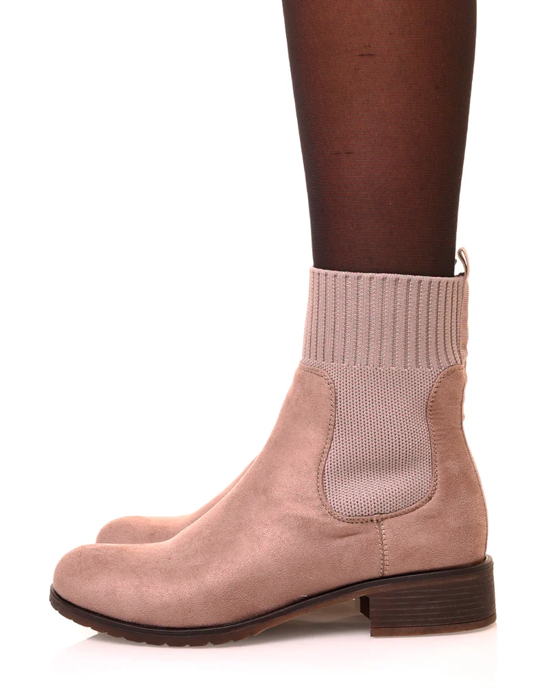 Bottines taupes montantes
