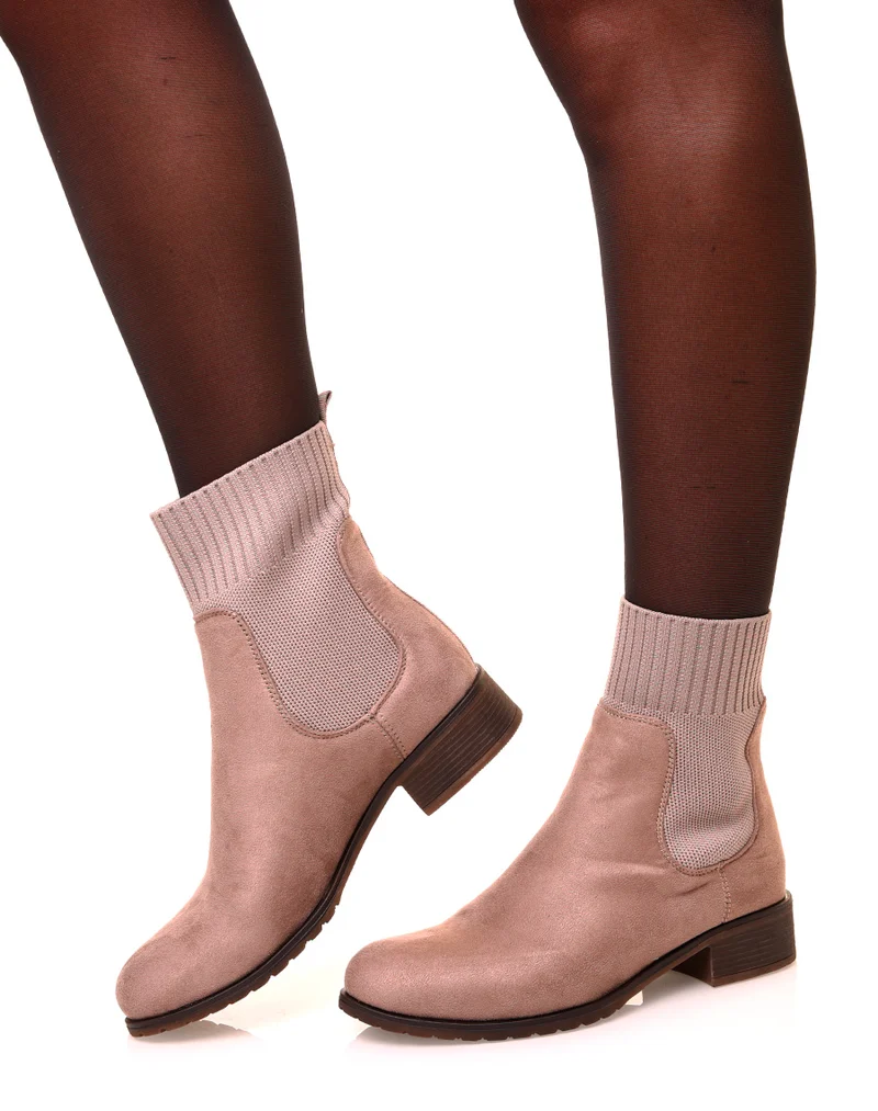 Bottines taupes montantes