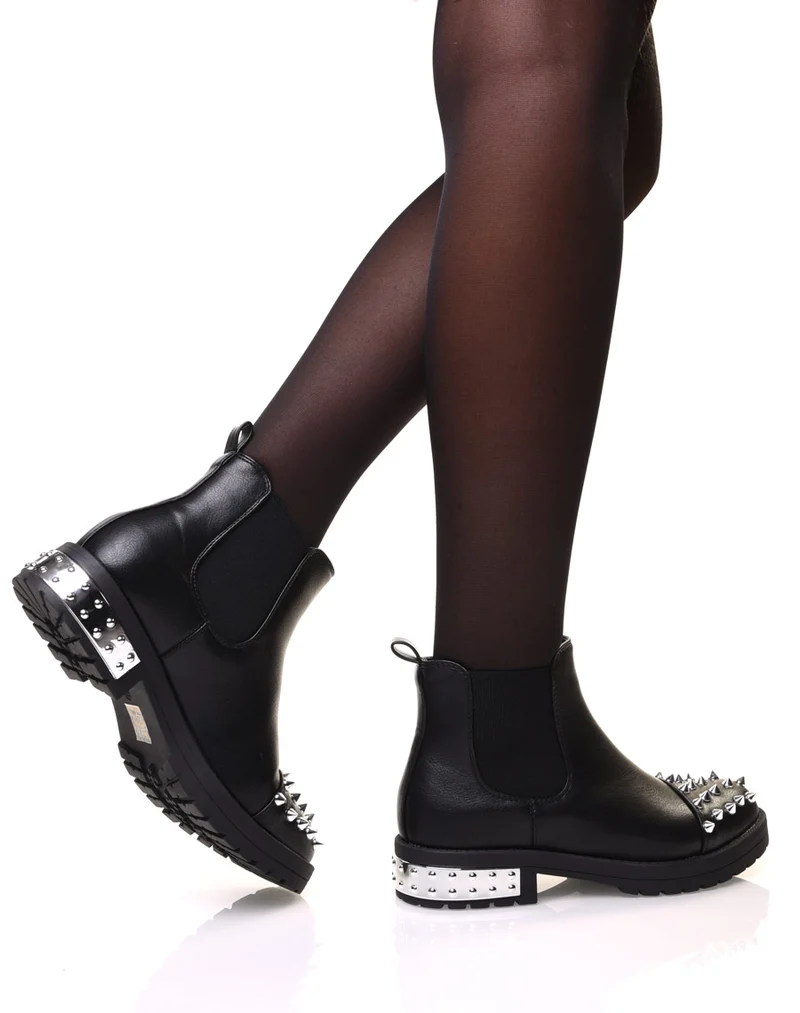 Chelsea boots noirs à clous