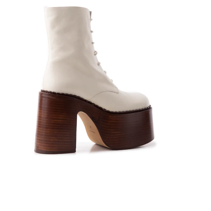 Tripp Off White Leather/Brown Sole