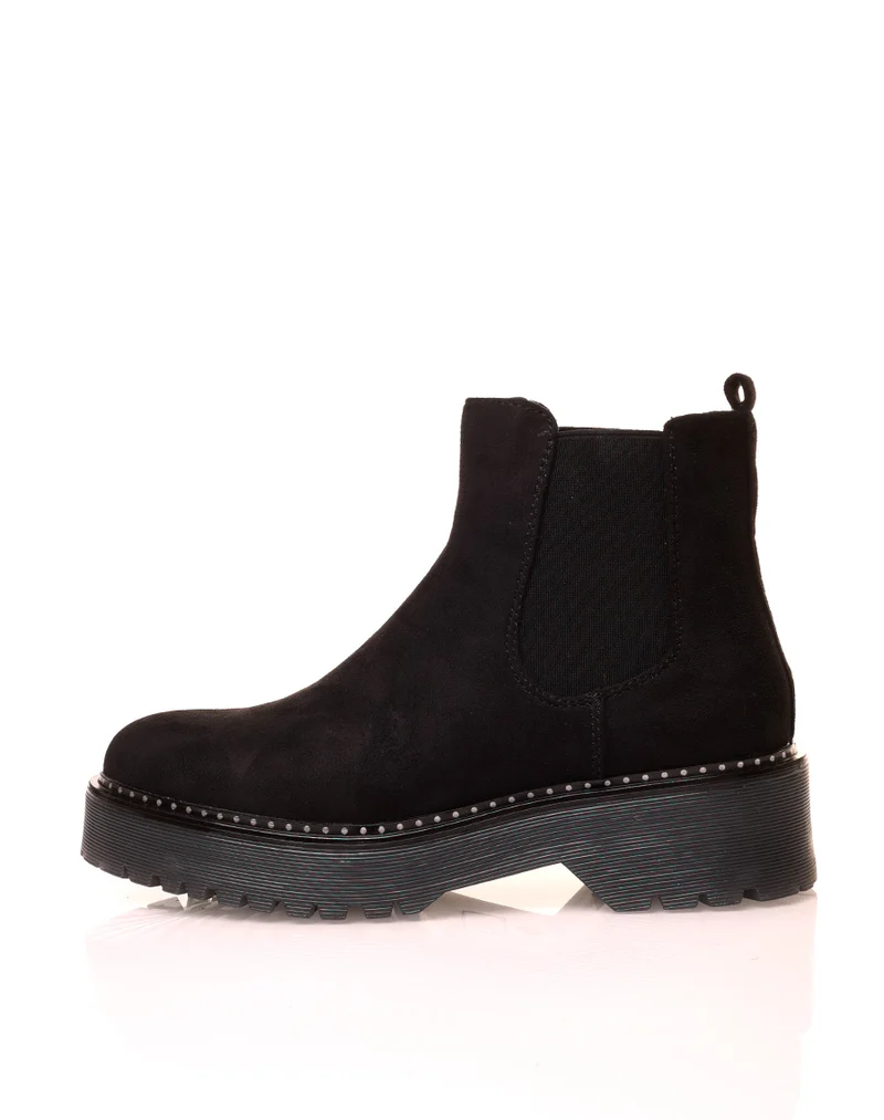Chelsea boots noires en suédine