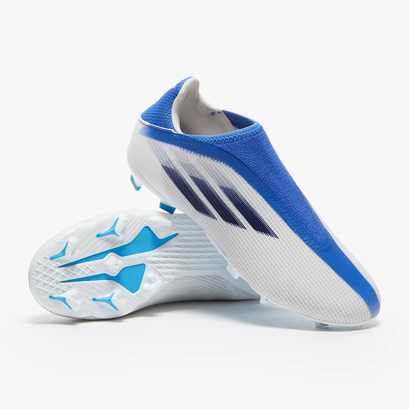 adidas Enfant X Speedflow.3 Laceless FG - Blanc/Indigo/Bleu Hi