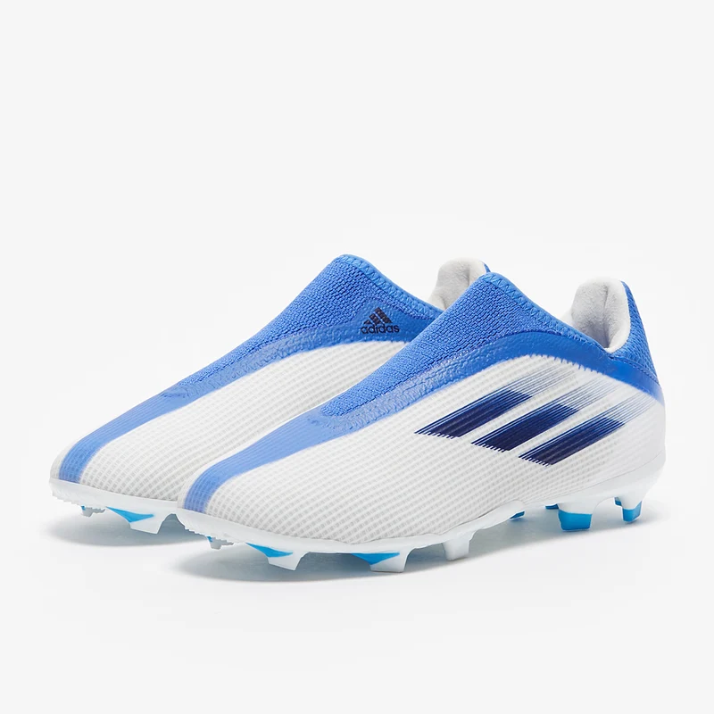 adidas Enfant X Speedflow.3 Laceless FG - Blanc/Indigo/Bleu Hi