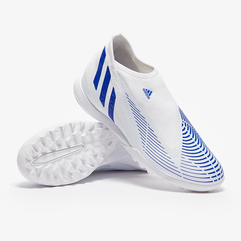 adidas Predator Edge.3 Laceless TF - Blanc/Bleu Hi