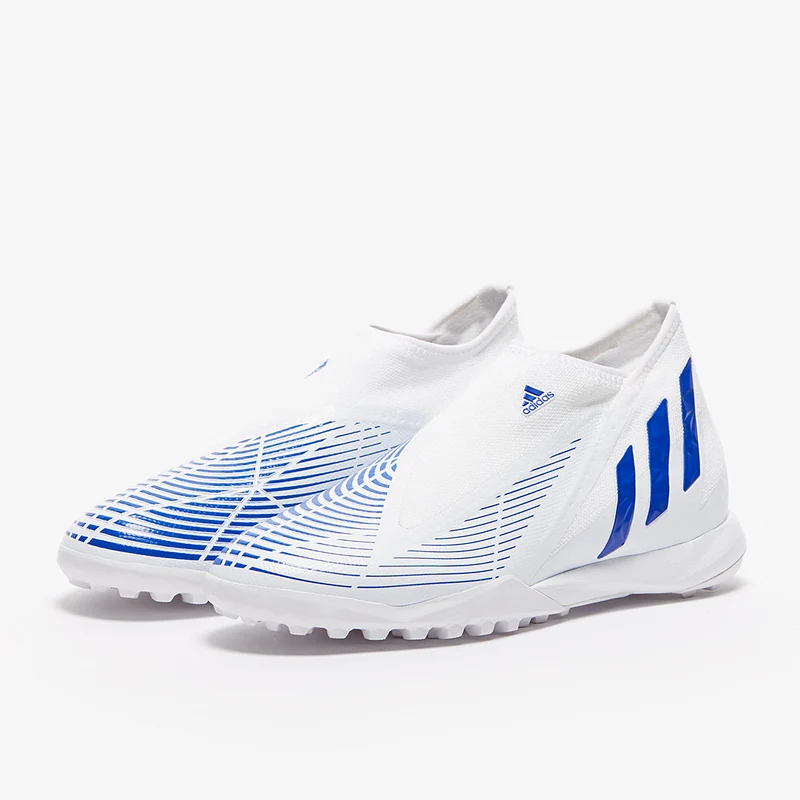 adidas Predator Edge.3 Laceless TF - Blanc/Bleu Hi