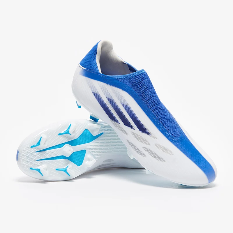 adidas X Speedflow.3 Laceless FG - Blanc/Indigo/Bleu Hi