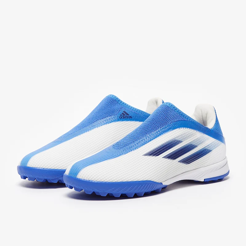 adidas Enfant X Speedflow.3 Laceless TF - Blanc/Indigo/Bleu Hi