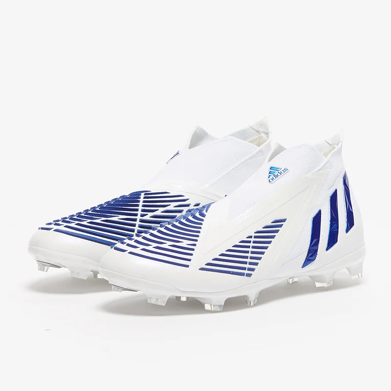 adidas Enfant Predator Edge+ FG - Blanc/Bleu Hi