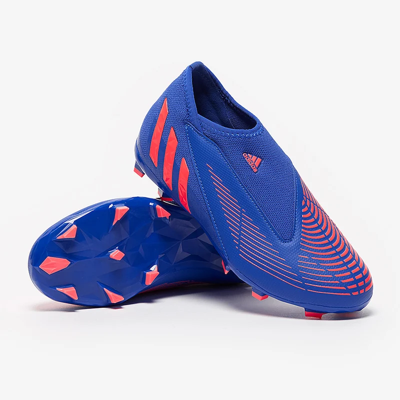 adidas Enfant Predator Edge.3 Laceless FG - Bleu Hi/Turbo/Bleu Hi