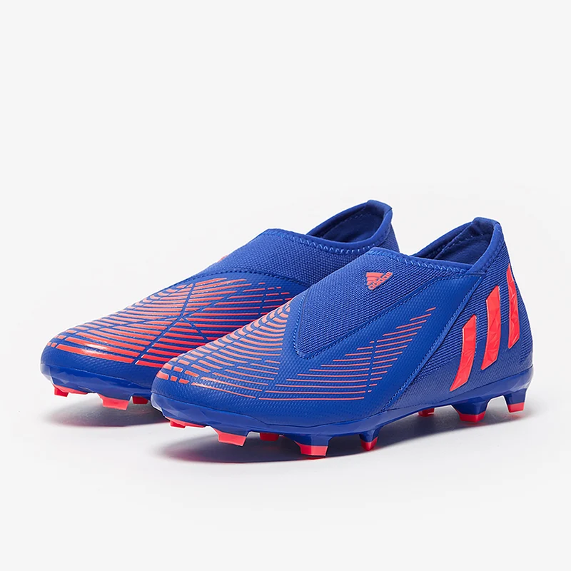 adidas Enfant Predator Edge.3 Laceless FG - Bleu Hi/Turbo/Bleu Hi