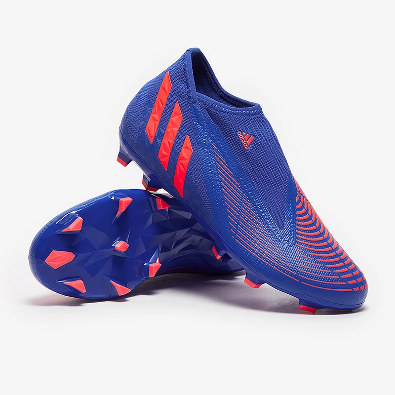 adidas Predator Edge.3 Laceless FG - Bleu Hi/Turbo/Bleu Hi