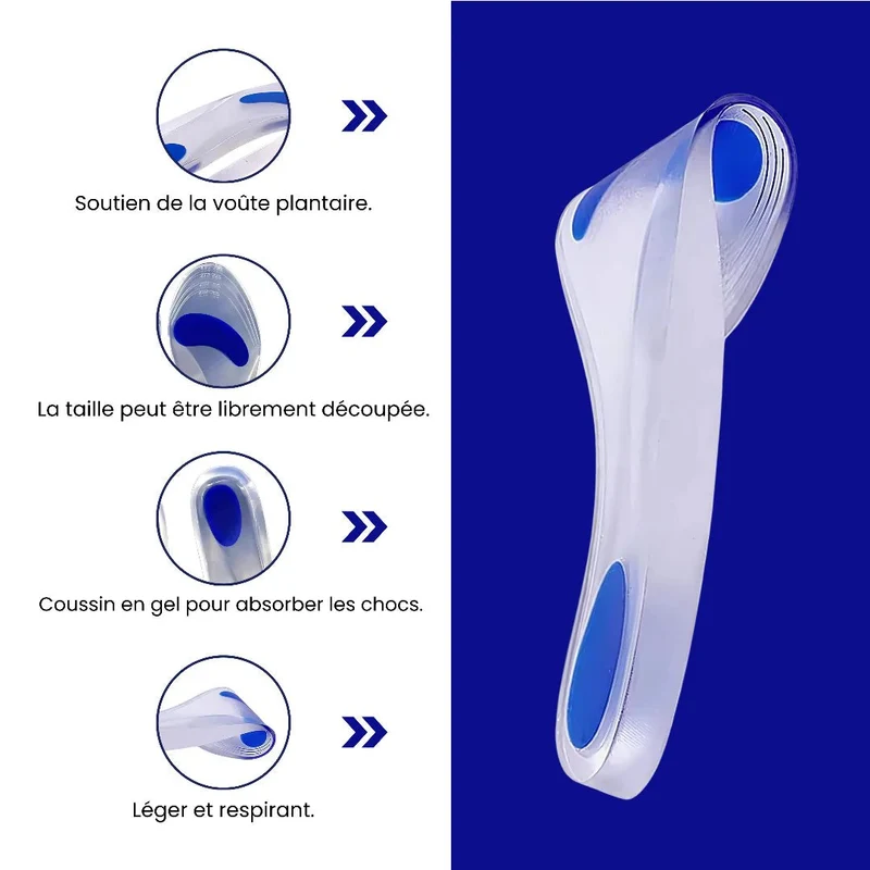 Semelle 100% Silicone | Soulage Talon et Absorbe les Chocs