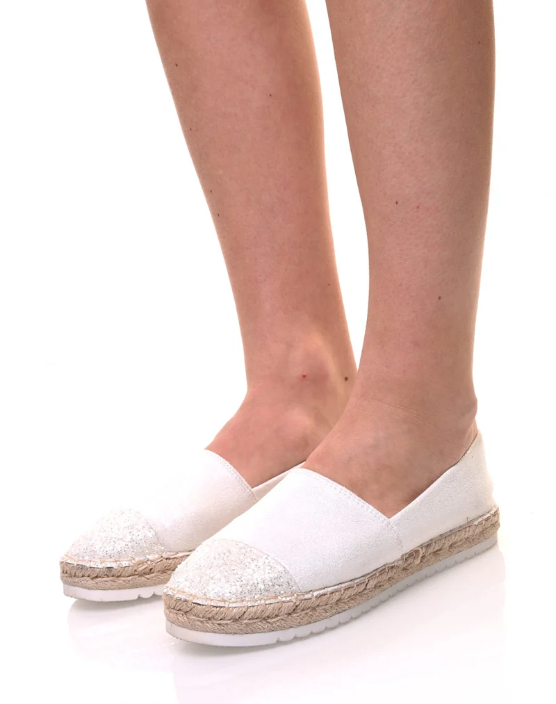 Espadrilles blanches effet brillant