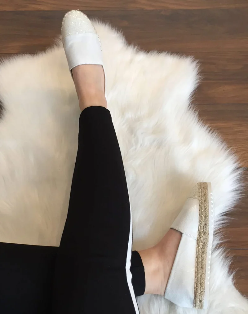 Espadrilles blanches effet brillant