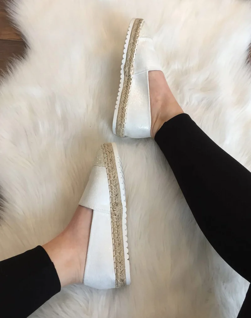 Espadrilles blanches effet brillant