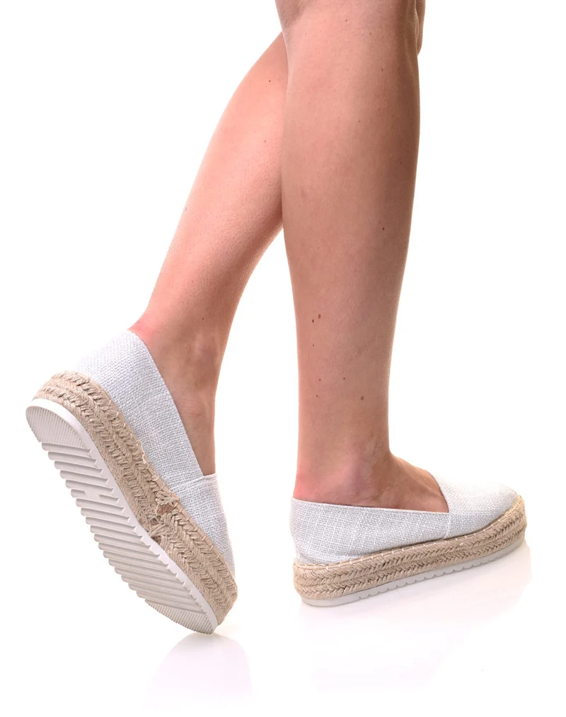 Espadrilles blanches semelles épaisses