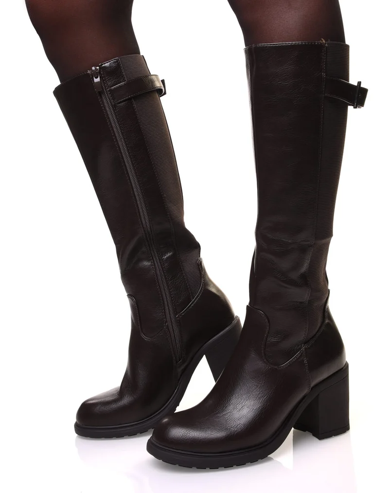 Bottes marron à talons
