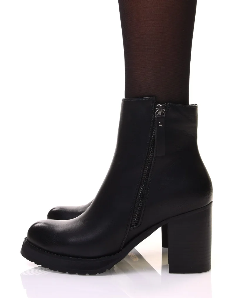 Bottines noires à talons