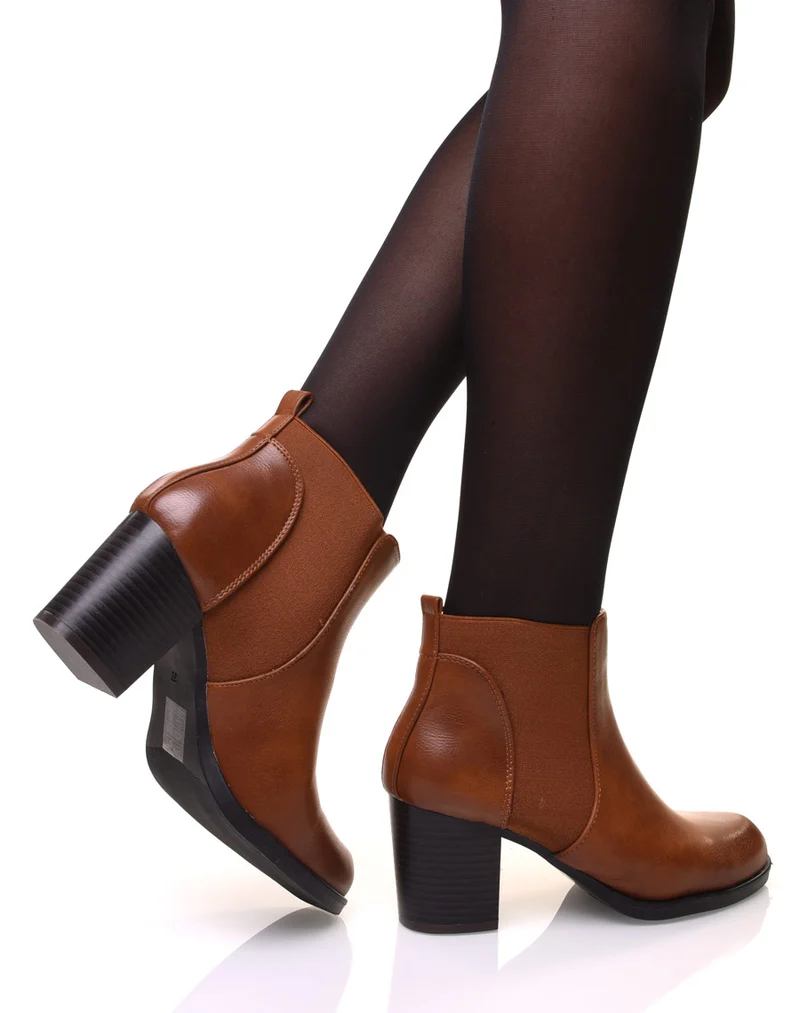 Chelsea boots camels à talon