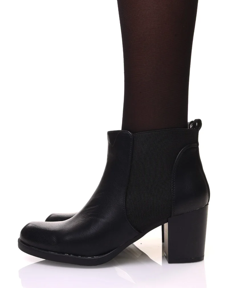 Chelsea boots noirs à talon