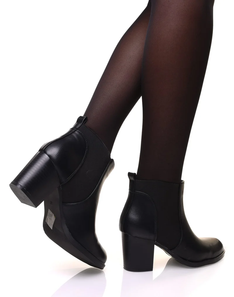 Chelsea boots noirs à talon