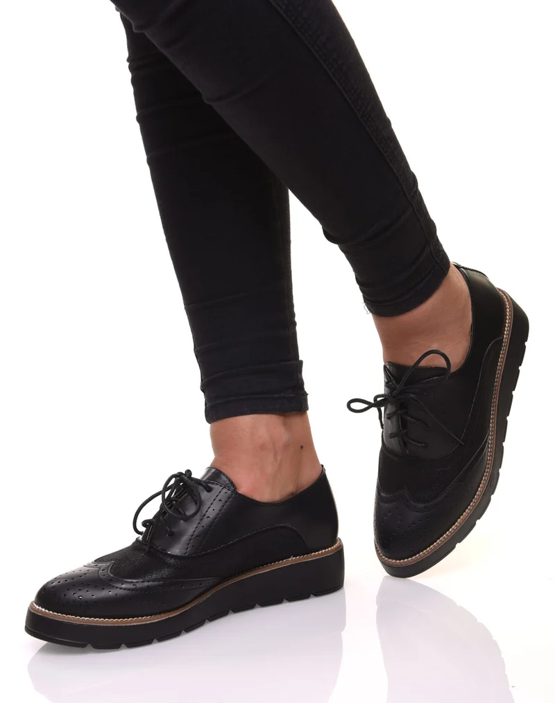 Derbies noires bi matières