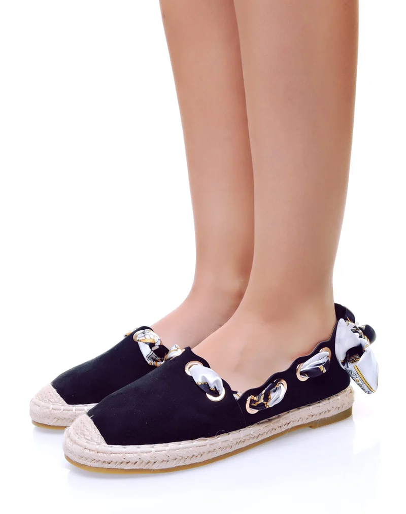 Espadrilles noires à rubans