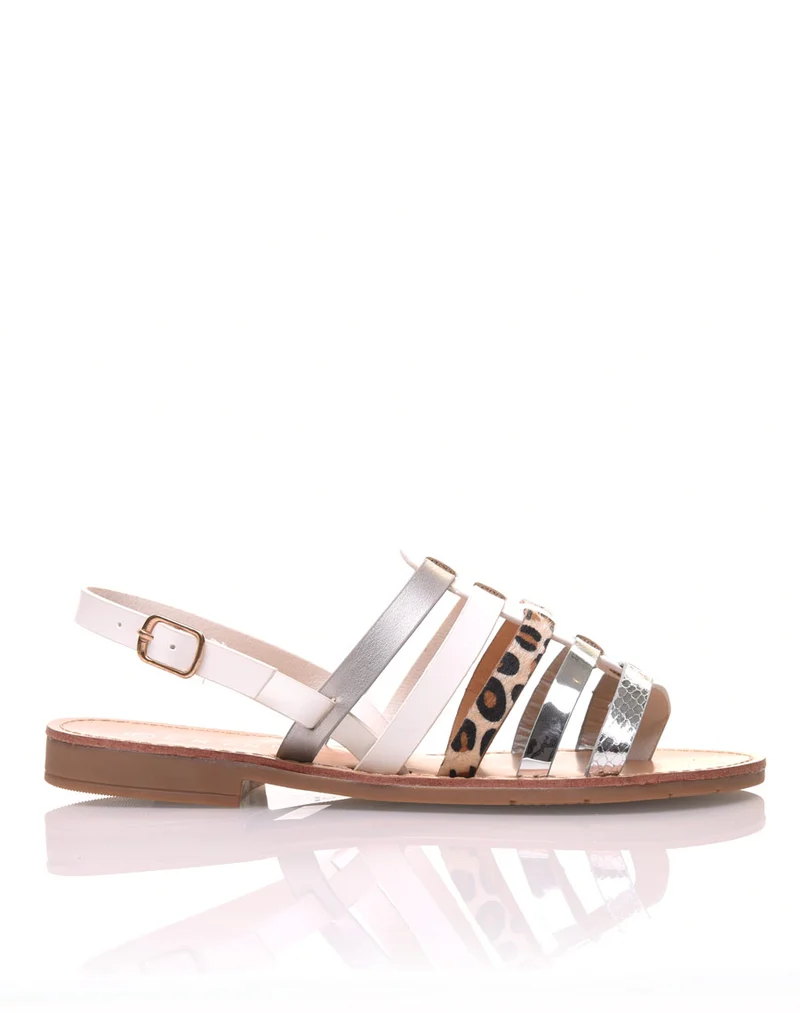Nu-pieds multi-lanières blancs