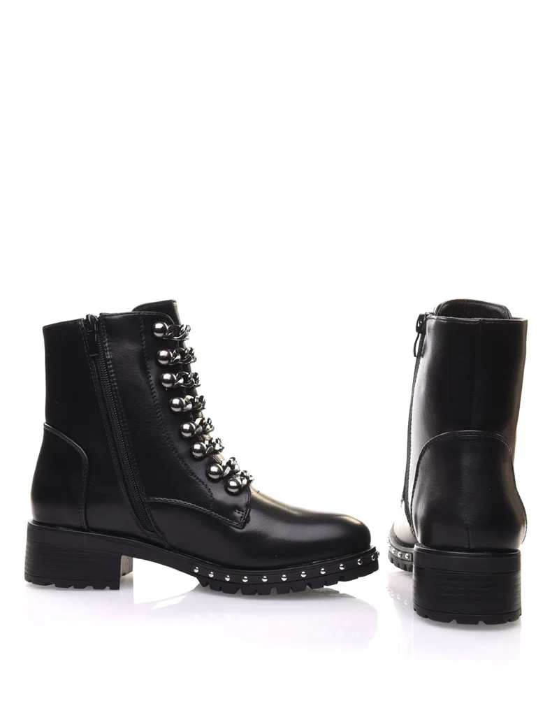 Bottines noires avec chaines