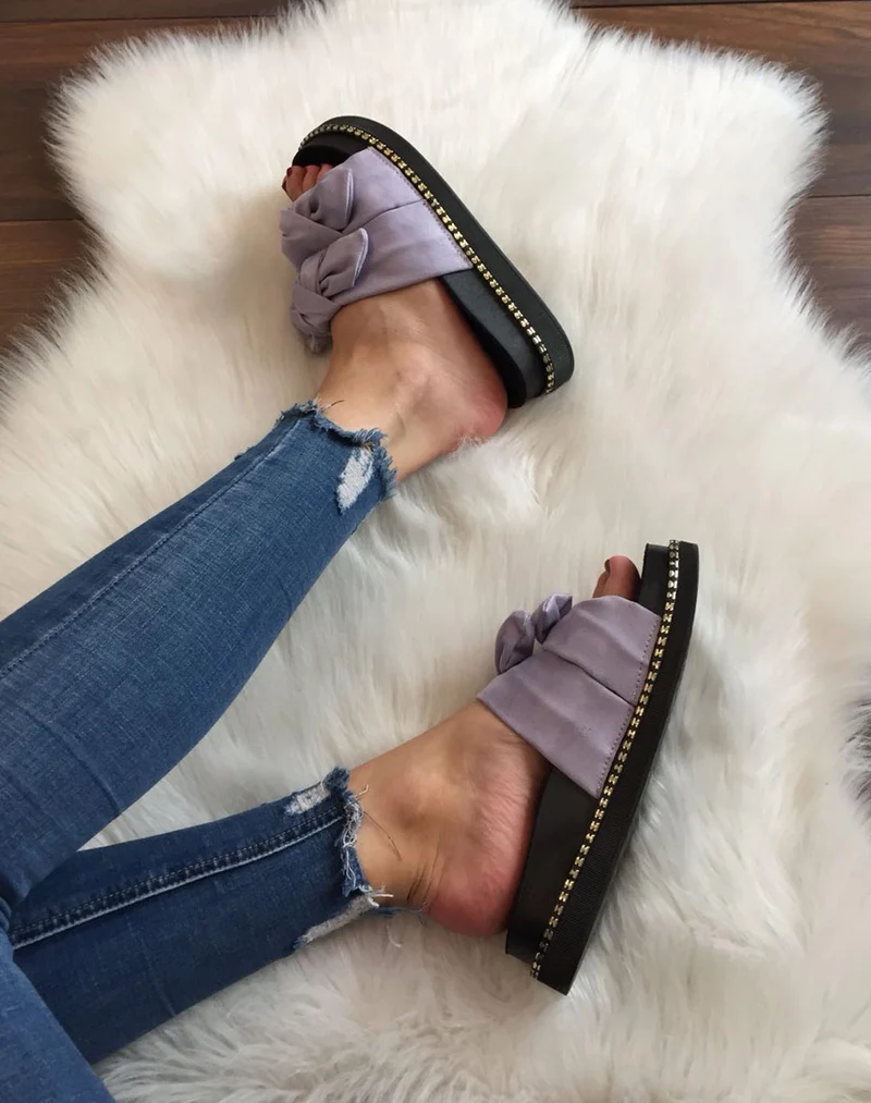 Mules avec n?ud mauves