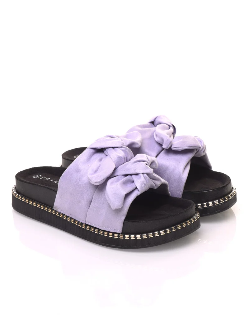 Mules avec n?ud mauves