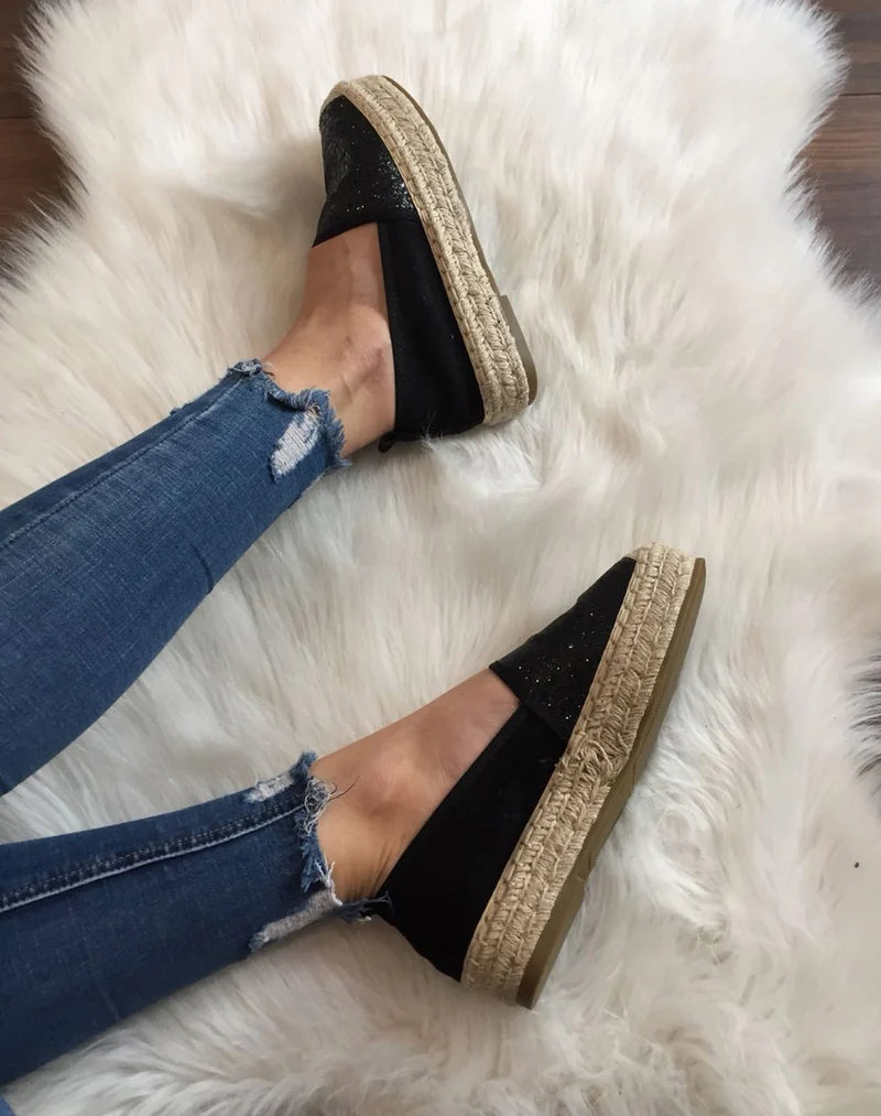 Espadrilles pailletées noires