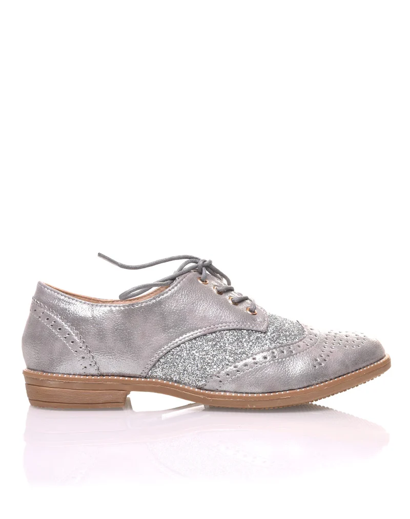 Derbies classique bi matières grises