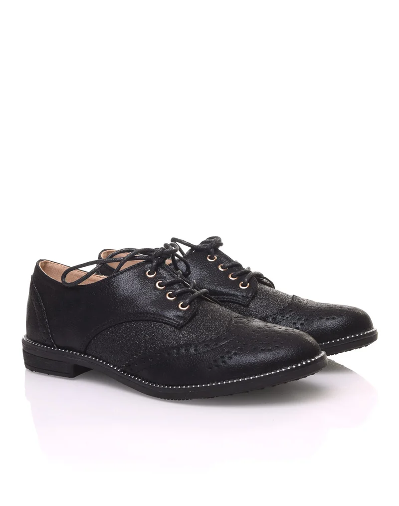 Derbies classique bi matières noires