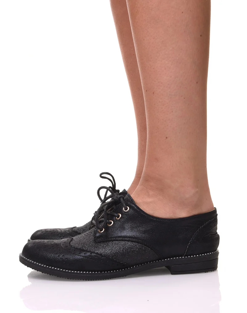Derbies classique bi matières noires