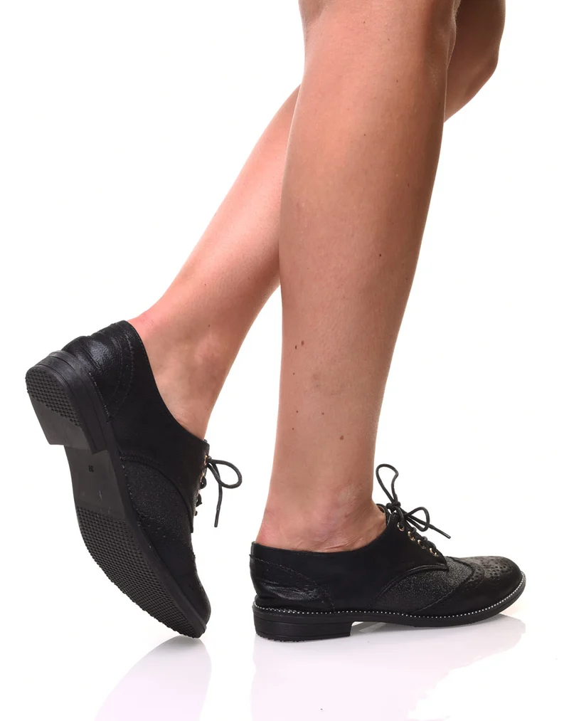 Derbies classique bi matières noires