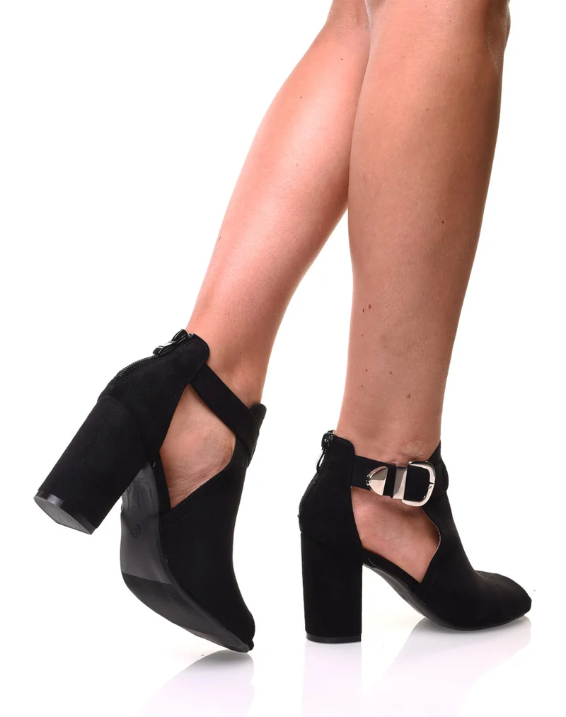 Sandales à talons en suédine noires