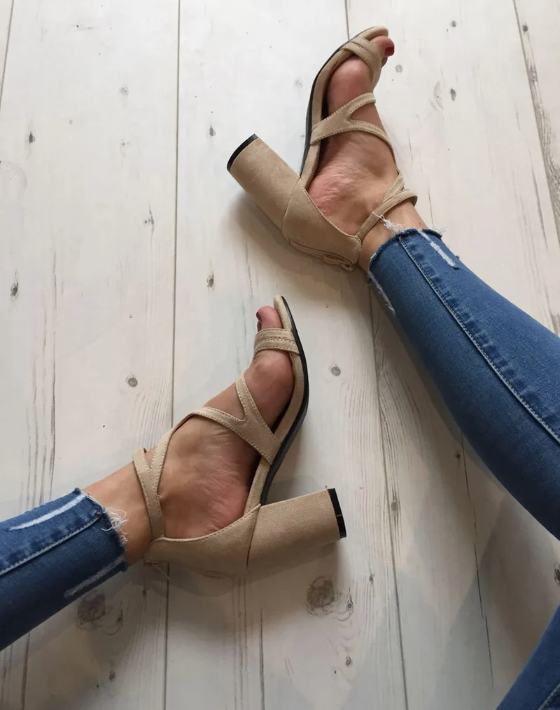 Sandales ouvertes beige