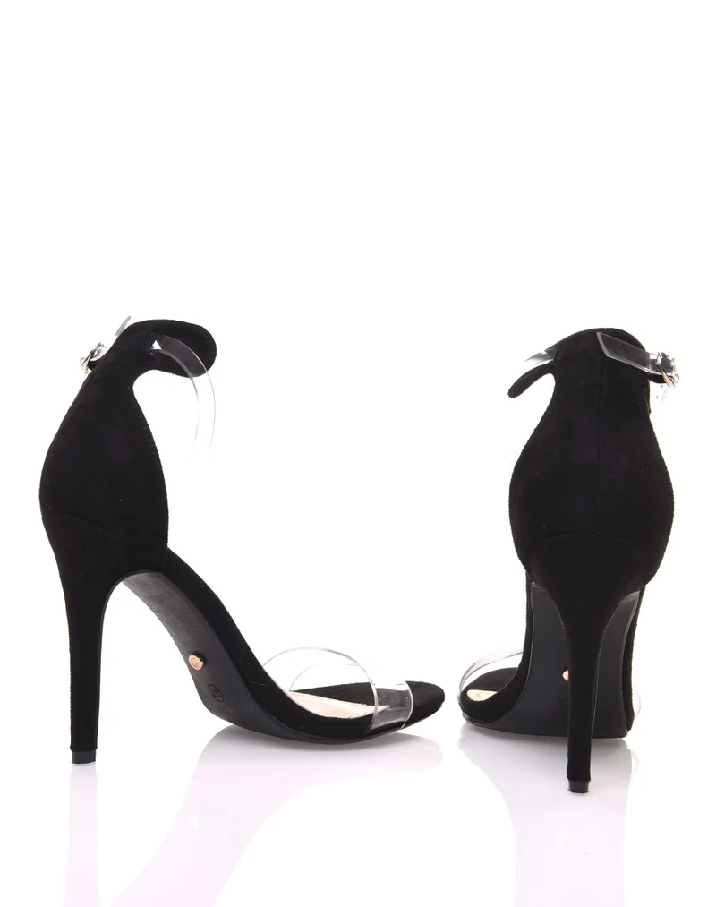 Escarpins bi matières noires