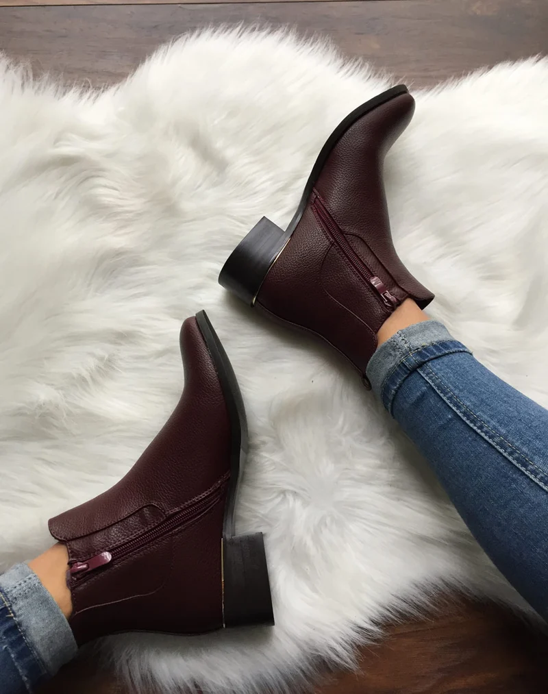 Chelsea boots bordeaux à liseré doré